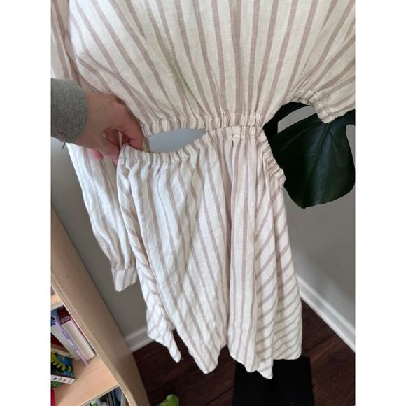 Sam Edelman Emely Mini Cutout Dress Striped Linen Blend NWT - Picture 4 of 5